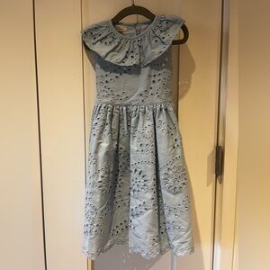 Charming ximena Brazilian brand Blue Eyelet Kids Dress